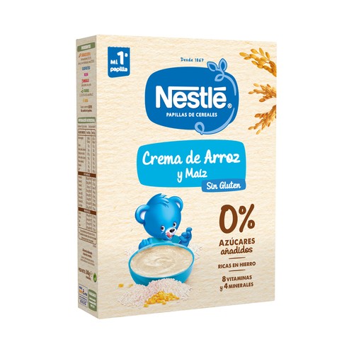 NESTLÉ Papilla de maiz y arroz, elaborada sin gluten, a partir de 4 meses 240 g.