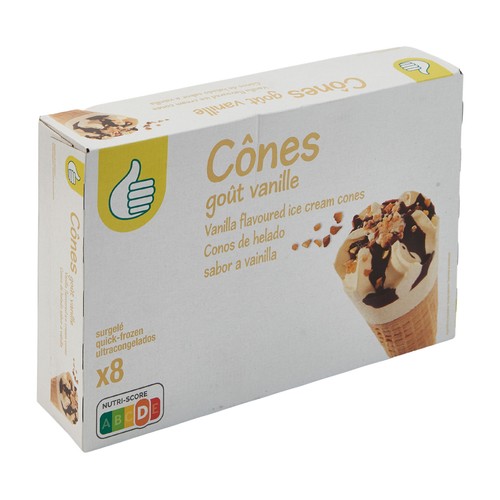 PRODUCTO ECONOMICO ALCAMPO Conos de helado de vainilla 8 x 120 ml.