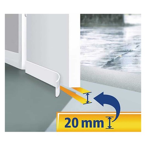 Burlete aislante para puertas de espuma de caucho universal, 1 m x 38 mm, color blanco, TESA TesaMoll Umbral.