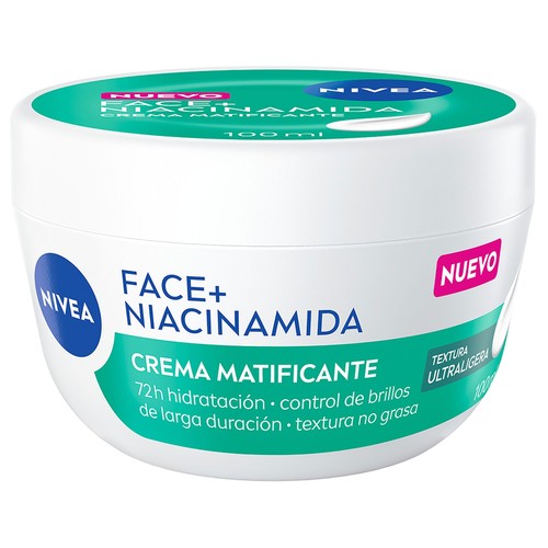 NIVEA Face+ Crema facial hidratante y matificante, para pieles mixtas y grasas 100 ml.