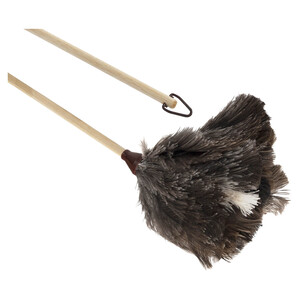 Imagen de ROZENBAL Plumero atrapapolvo de avestruz con mango largo.