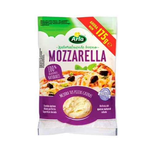 ARLA queso rallado mozzarella 175g. 