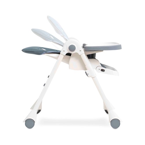 Trona plegable INTERBABY regulable en 3 posiciones, arnés de 5 puntos, color gris.