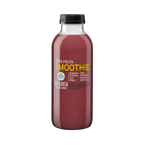 Smoothie de frutos rojos sin azúcares añadidos LA HUERTA DON SIMON botella 330 ml.