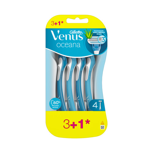 VENUS Maquinilla desechable para depilación femenina con cabezal de 3 hojas VENUS Oceana de Gillette 4 uds.