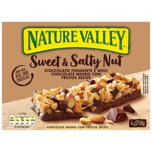 NATURE VALLEY Barritas de frutos secos con chocolate negro pack 4 uds. x 30 g.