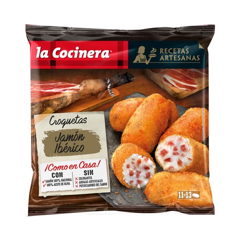 LA COCINERA Croquetas artesanas de jamón ibérico (100% nacional) Recetas artesanas 400 g.