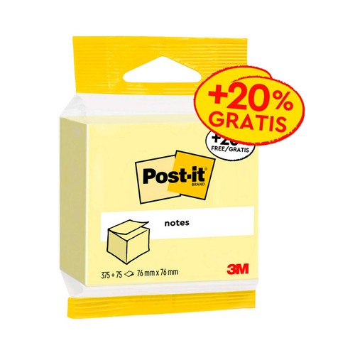 Pack de 450 notas adhesivas de 76x76mm. POST IT.