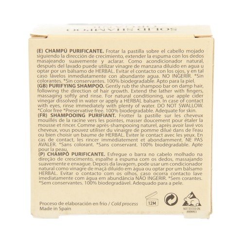 BIONATURE Champú antigrasa en pastilla con ortiga y cítricos BIONATURE HERBAL 100 gr