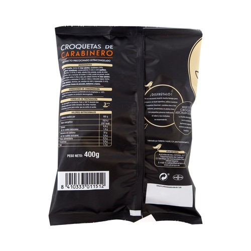 PRODUCTO ALCAMPO Collection Croquetas rellenas de suave bechamel y carabineros 400 g.