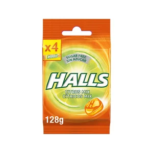 HALLS Caramelos de sabores cítricos sin azúcares añadidos 128 g.