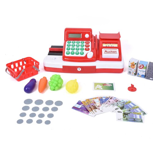 Mi Caja Registradora Auchan con sonido y 48 accesorios ONE TWO FUN ALCAMPO +3 años.