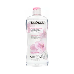 BABARIA Agua micelar desmaquillante con rosa mosqueta, especial pieles sensibles 400 ml.