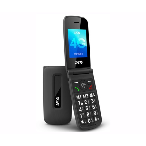 Teléfono senior SPC titan 2 2342N, color negro, 4G, 2,4" (6,09cm)