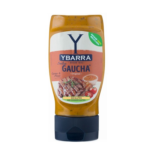 YBARRA Salsa Gaucha original, ideal para carnes y pizzas 300 ml.