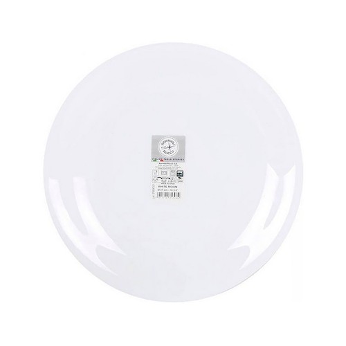Plato llano fabricado en vidrio opal blanco, 27cm, Whitemoon BORMIOLI.