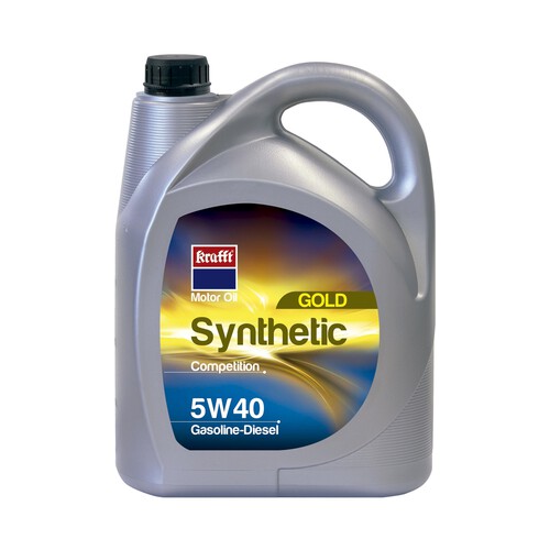 Aceite sintético para vehículos con motores de gasolina o diésel  KRAFFT Gold Synthetic competition 5 litros.