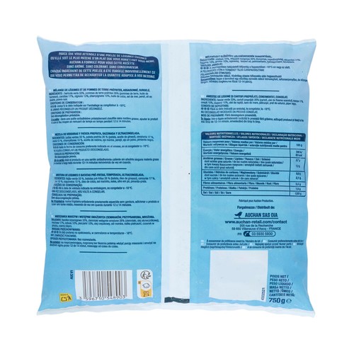 AUCHAN Salteado 4 estaciones (mezcla de veduras y patata prefrita) 750 g. Producto Alcampo.