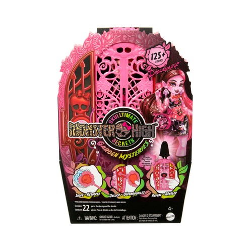 Muñeca Draculaura, Skulltimate Secrets Midnight Garden, con puerta y llave misteriosa, MONSTER HIGH.