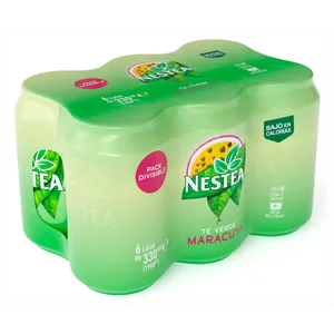 Bebida té verde maracuyá y mango pack de 6 latas de 33 cl.
