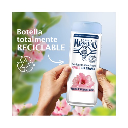 LE PETIT MARSELLAIS Gel para ducha o baño calmante, con flor de almendro, para bebés y pieles sensibles 400 ml.