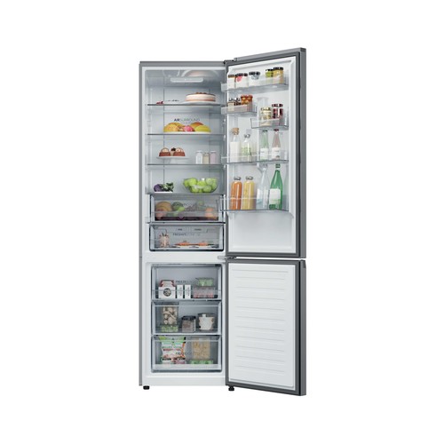 Frigorífico combi 205cm HAIER HDPR1620ANPK Inox, NO FROST, clasificación energética: A, H: 205cm, A: 59,5cm, F: 66,7cm, capacidad total: 409L.