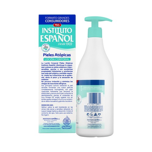 INSTITUTO ESPAÑOL Loción corporal hidratante y extra suave, especial pieles atópicas INSTITUTO ESPAÑOL 750 ml.