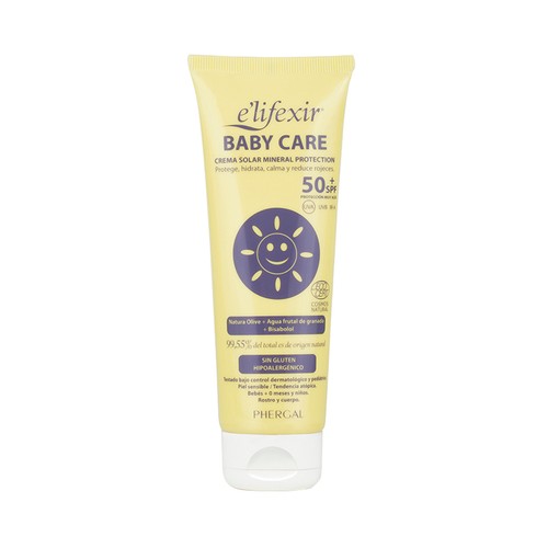 E'LIFEXIR Baby care Crema solar para bebés con factor de protección 50+ (muy alto)  100 ml.