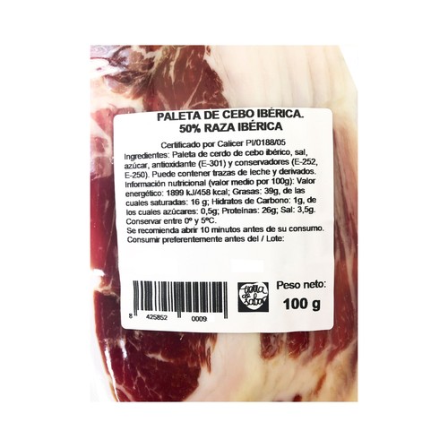 IGLESIAS Maletin paleta de cebo ibérica 50% raza ibérica 900 g.