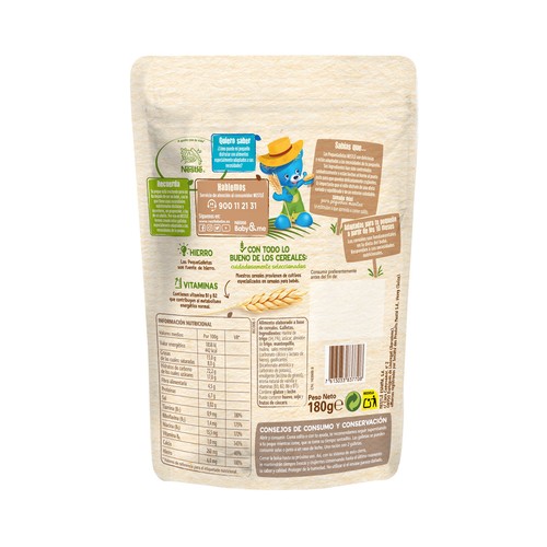 NESTLÉ Galletas con hierro y vitaminas B1, B2 y B6 a partir de 10 meses NESTLÉ 180 g.