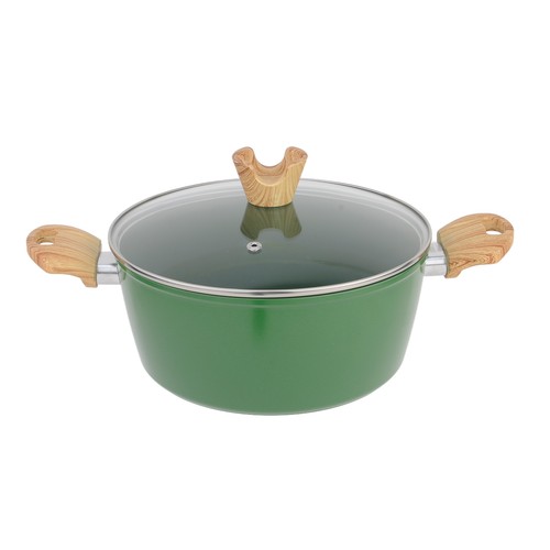 Cacerola de aluminio de 24 cm, antiadherente cerámico con tapa, ALCAMPO.