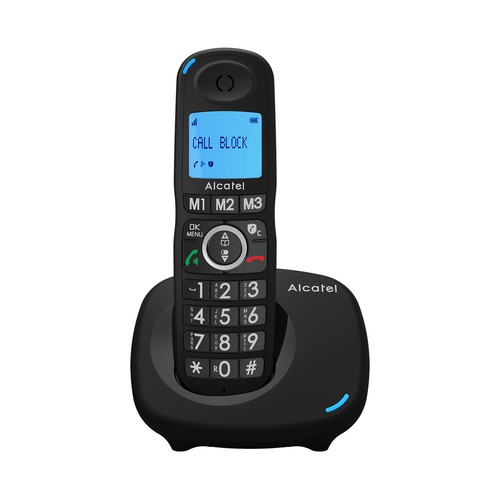 Teléfono inalámbrico ALCATEL XL535 negro, identificación llamadas, agenda, manos libres, pantalla iluminada, bloqueo llamadas.