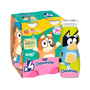 DANONINO Petit líquido para beber, con sabor a fresa y plátano DANONINO de Danone 4 x 100 g.