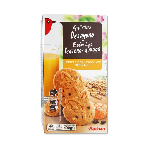 PRODUCTO ALCAMPO Galletas de cereales con chocolate y miel 400 g.