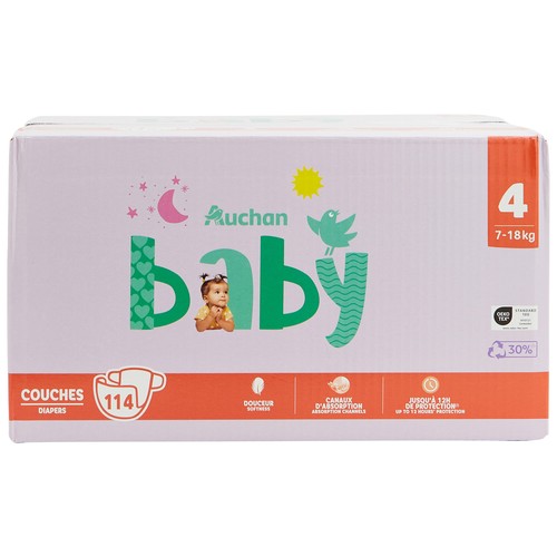 PRODUCTO ALCAMPO Baby Pañales talla 4 (7-18 kg) 114 uds.