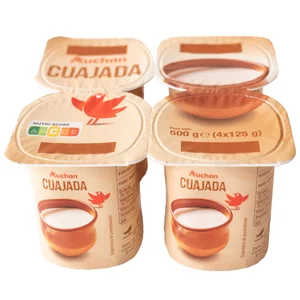 AUCHAN Cuajada natural 4 x 125 g. Producto Alcampo