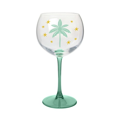 Copa gin tonic 63 cl decoración palmeras verdes. ACTUEL