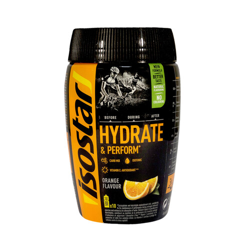 ISOSTAR Bebida deportiva isotónica en polvo con sabor a naranja ISOSTAR Hydrate & Perform, 400 g.