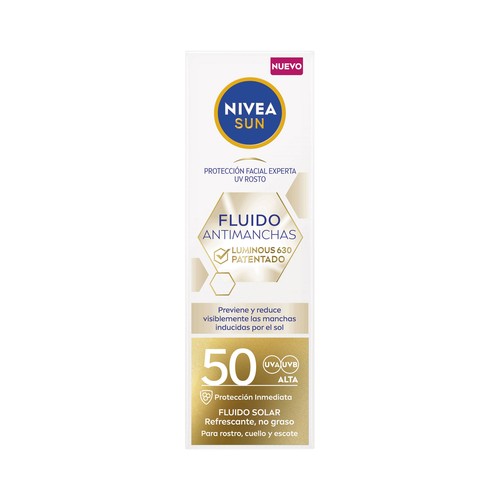 NIVEA Sun Protector solar facial con acción antimanchas y FPS 50 (muy alto) luminous 630 40 ml.