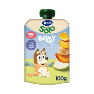 HERO Solo Bolsita de frutas mediterráneas (plátano, naranja y melocotón) a partir de 6 meses 100 g.