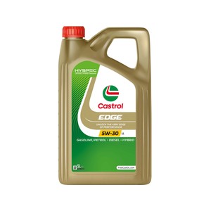 Imagen de Aceite sintético para vehículos con motores de gasolina o diesel CASTROL Edge Titanium FST LL 5 litros.