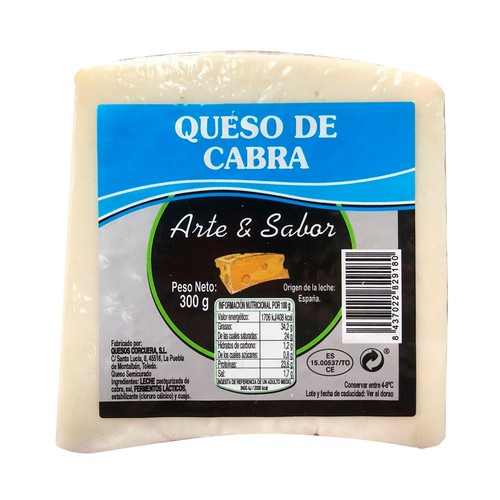 ARTE & SABOR Queso de cabra tierno cuña 300 g.