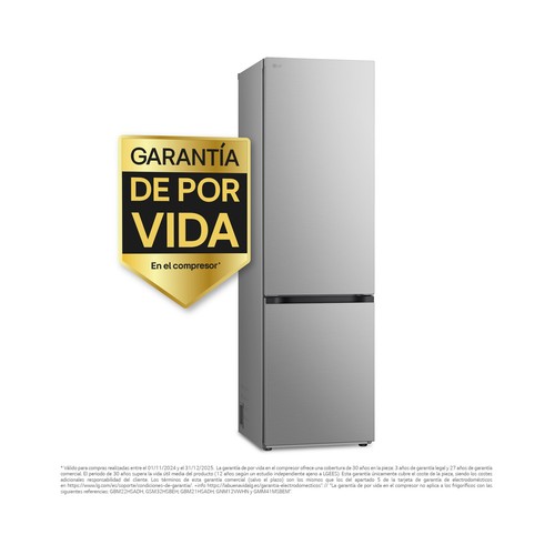 Frigorífico combi 204cm LG GBV3200CPY NO FROST TOTAL, clasificación energética: C, H: 204cm, A: 59,5cm, F: 67,5cm, capacidad total: 387L.