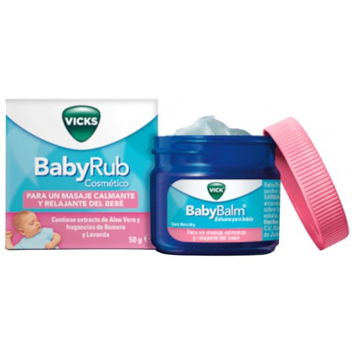 VICKS Baby rub Pomada para un masaje relajante e hidratante del bebé 50 g.