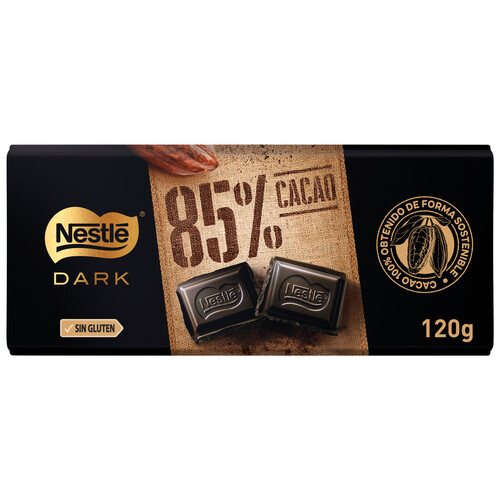 NESTLÉ Dark Chocolate negro 85 % cacao 120 g.