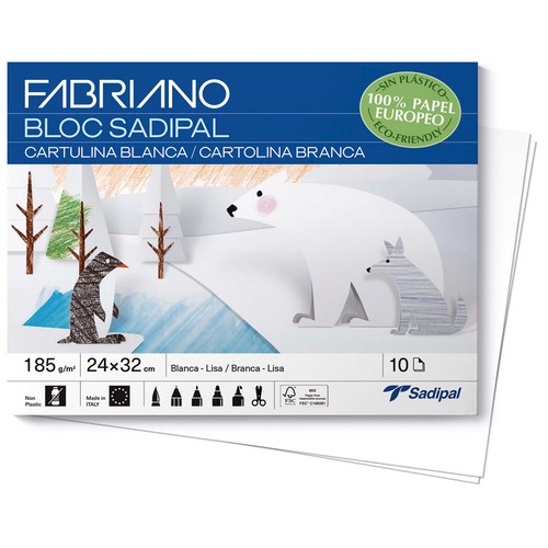 Bloc cartulina blanca manualidades 10 h.FABRIANO