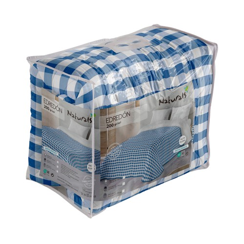 Edredón estampado para cama 90/105 180x260cm 200GSM individual color azul. NATURALS