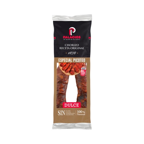 PALACIOS Chorizo dulce receta original, especial para picoteo PALACIOS 450 g.