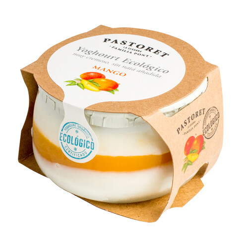 Yogur de mango ecológico PASTORET, 135 g.