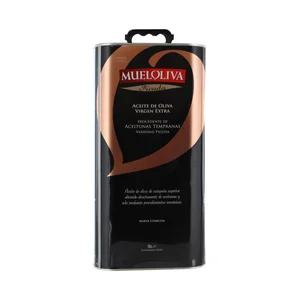 Aceite de oliva virgen extra procedente aceitunas tempranas variedad picuda MUELOLIVA lata de 5 l.